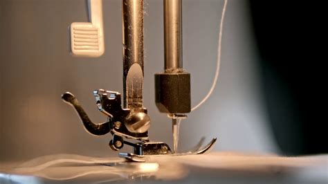 Process Of Working Of Needle Of A Sewing Machine Stock Video Footage