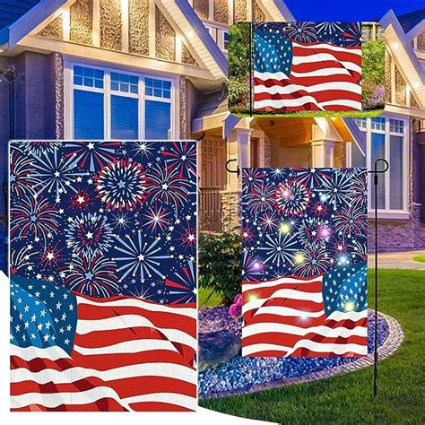 Amazon Th Of July Garden Flags Outdoor With Led Lights