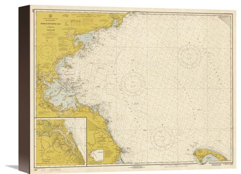 Nautical Chart Massachusetts Bay 1970 Sepia Tinted 16 X1 5 X13 16 X1 5 X13 Contemporary