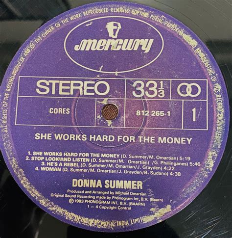 Donna Summer – She Works Hard For The Money (1983, Vinyl) - Discogs