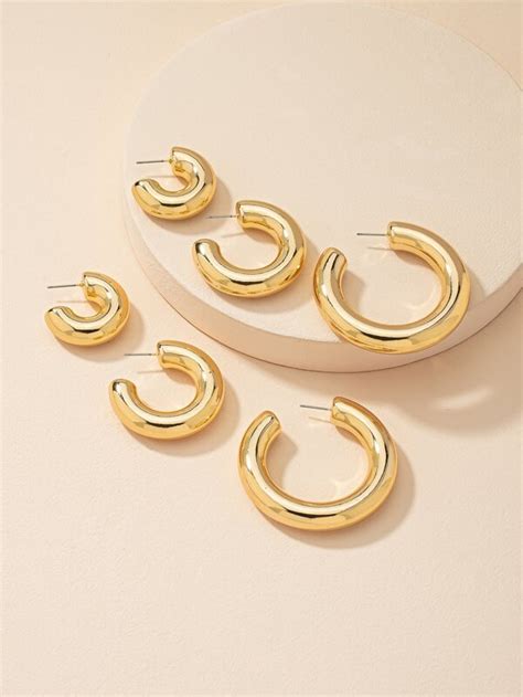 Pairs Minimalist Cuff Hoop Earrings Shein Usa