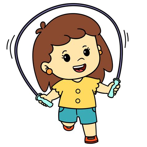 Happy Kid Girl Playing Jump Rope Isolated Free Png 24655963 Png