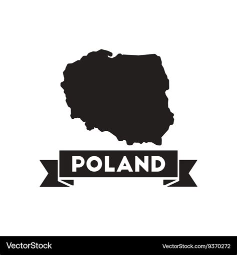 Flat Icon In Black And White Map Of Poland Vector Image