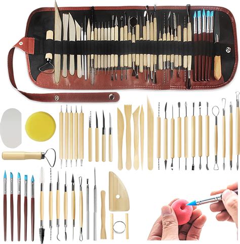 46Pcs Outils D Argile De Poterie Outils De Sculpture Pour L Argile De