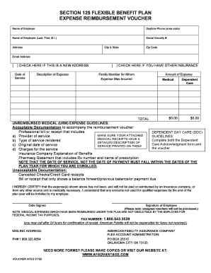 Fillable Online Cvvt SECTION 125 FLEXIBLE BENEFIT PLAN Cvvt Org Fax