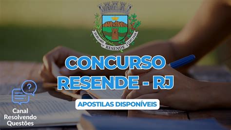 Apostilas Concurso Resende Rj Vagas Inscri Es E Edital