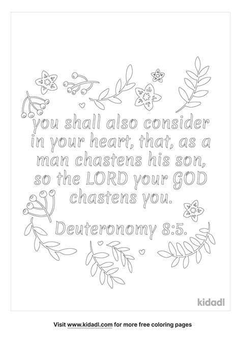 Free Deuteronomy 8:5 Coloring Page | Coloring Page Printables | Kidadl