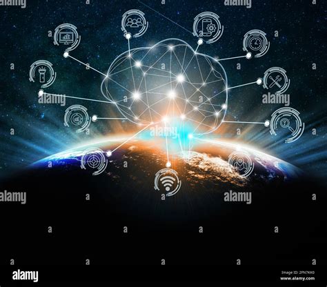 Polygonal Brain Shape Of Artificial Intelligence With Various Icon Of