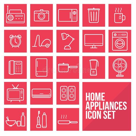 Set Of Home Appliances Icons Set Vector Stock Vector Illustration Of Isolated Black 63601893