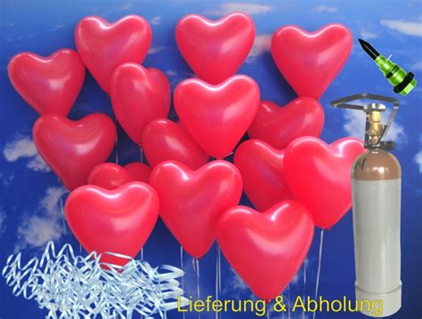 Midi Set Rote Herzluftballons Mit Helium Inkl Abholung