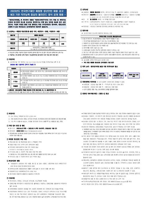 2023년도 한국연구재단 체험형 청년인턴 채용 공고