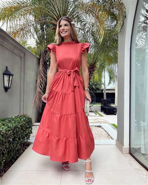 Vestido Midi Soltinho de Tricoline Marias e Faixa Dáleth Store