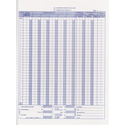 Registro Dei Corrispettivi BM Modello 244 C 12 X 2 Copie