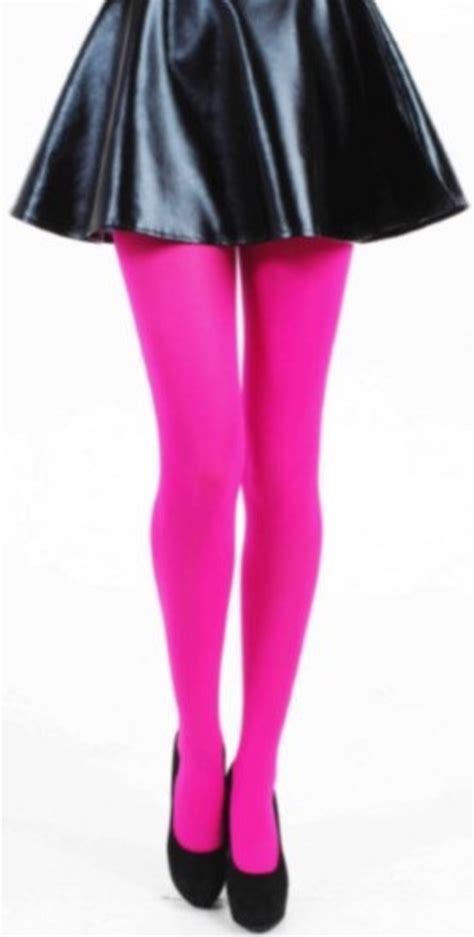 Womens 40 Denier Opaque Bright Neon Tights Etsy Uk