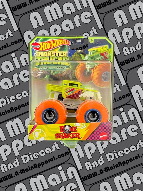 Hot Wheels 1 64th Bone Shaker Glow In The Monster Truck A Main Apparel