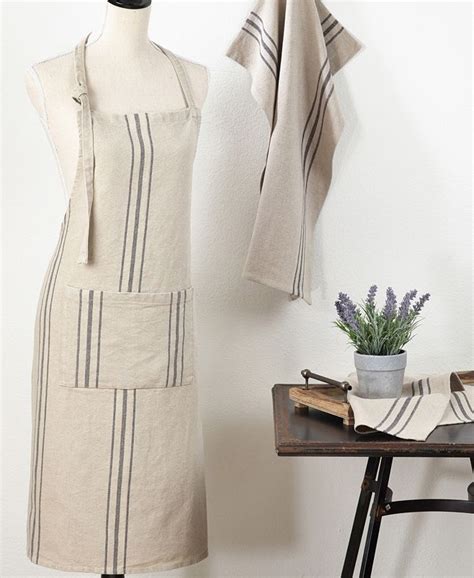 Saro Lifestyle Classic Striped Linen Apron Macys