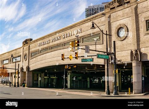 Newark, NJ – US – Nov 12, 2023 view of Newark Penn Station, an intermodal passenger station in ...