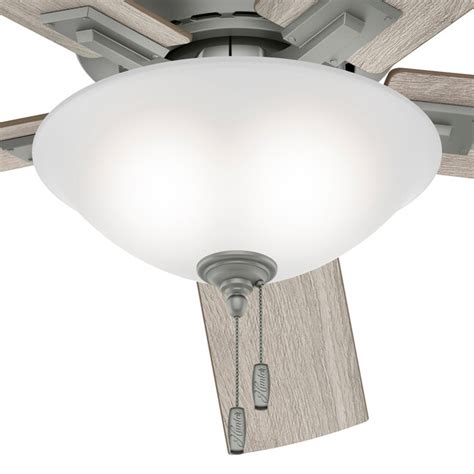 Hunter Regalia 60 In Matte Silver With Light Gray Oak Blades Integrated Led Indoor Ceiling Fan