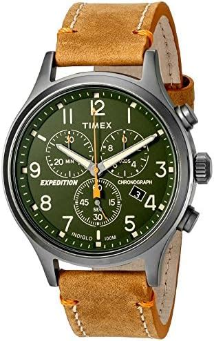 Timex Men S Expedition Scout Chronograph Watch Mens Standard Tan Green