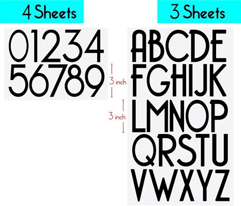 Kit de números de letras de vinilo autoadhesivas de 3 pulgadas