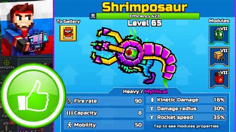 Pixel Gun 3d Shrimposaur Mythical Lvl 65 Max Upgrade Youtube