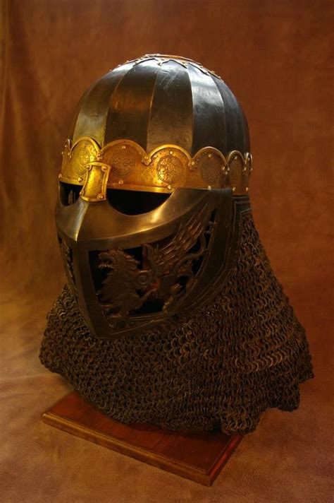 Helmet With Griffon Bar Grill Helmet Armor Medieval Armor Ancient Armor