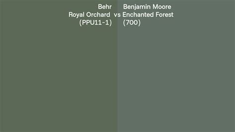 Behr Royal Orchard Ppu Vs Benjamin Moore Enchanted Forest