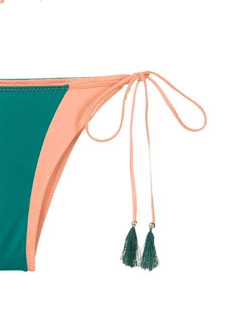 Brigitte Two Tone Triangle Bikini Set Green FARFETCH UK