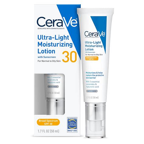 Cerave Ultra Light Face Lotion Face Moisturiser With Sunscreen Spf