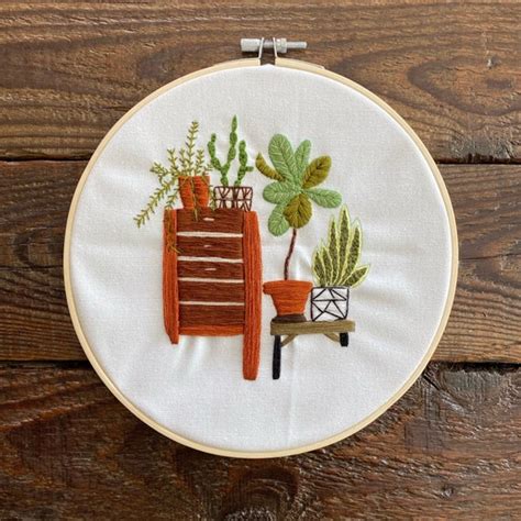 Plant Embroidery 3 Etsy