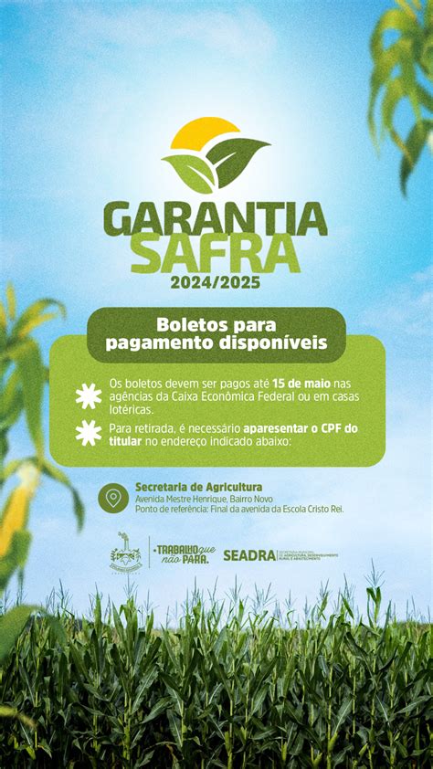 Quando Vai Ser Pago O Garantia Safra 2024 Na Bahia - BOLETOS DO GARANTIA-SAFRA 2024/2025 JÁ ESTÃO DISPONÍVEIS PARA RETIRADA ...
