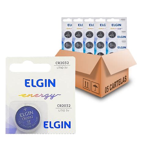 Bateria Elgin Original CR2032 Pilha 25 Unidades No Shoptime