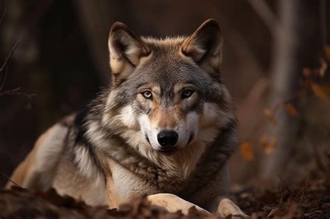 Premium Ai Image A Wolf Is Looking At The Camera