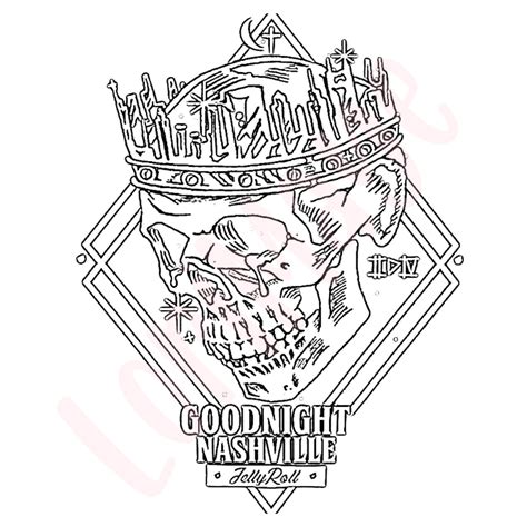 Jelly Roll Coloring Pages Digital Prints Jelly Roll Adult Coloring Pages Country Music