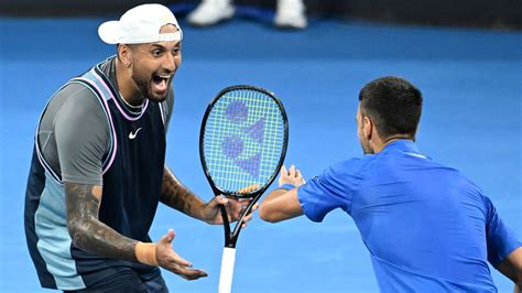 Nick Kyrgios And Novak Djokovic Win First Doubles Match At Brisbane