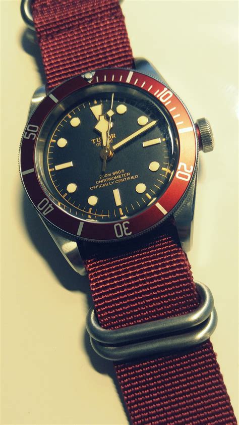 Tudor Black Bay Burgundy Nato Strap Tudor Black Bay Tudor Black