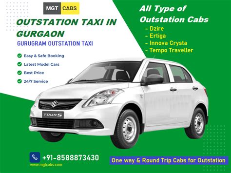 Best Outstation Taxi/Cab Service in Gurgaon | MGT Cabs