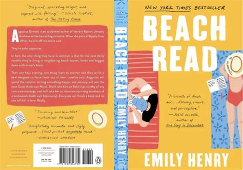 The Front And Back Cover Of Beach Read By Person With Illustrations Of