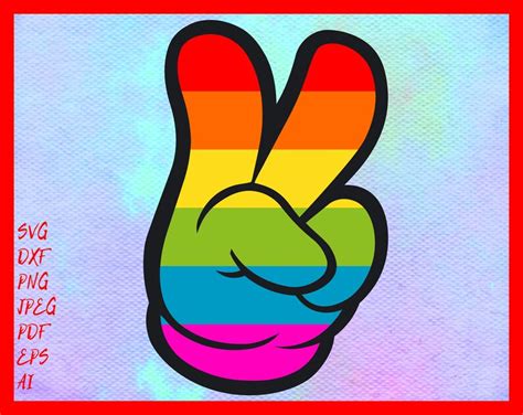 Lgbt Svg Pride Svg Gay Pride Svg Rainbow Peace Sign Svg Etsy