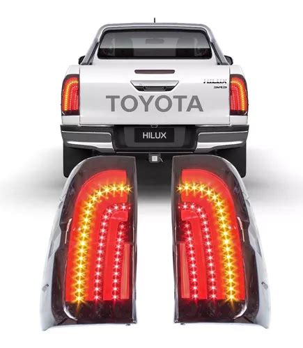 Par Calaveras Toyota Hilux Revo Led Ahumadas 2015 2019 Meses sin interés