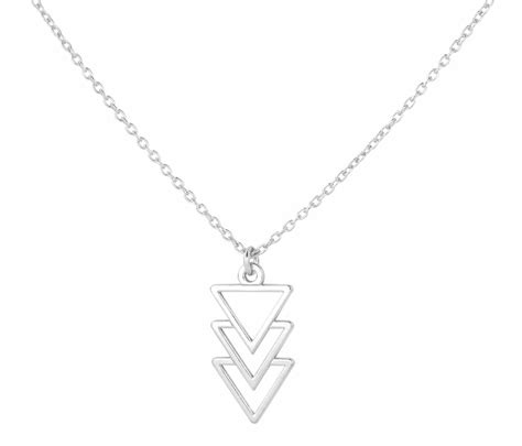 Necklace Silver Inverted Triangle Pendant Arlizi Arlizi