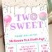 Editable Two Sweet Birthday Invitation Dripping Vanilla Donuts Cake