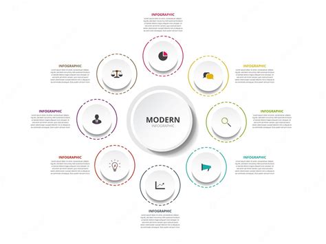 Premium Vector Infographic Template Vector With Round Circle Button