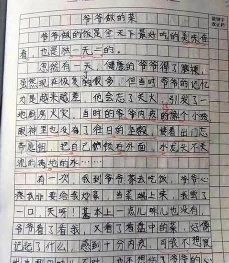 一小学生作文内容感人字迹也优美老师：被感动得流泪了作文小学生字迹新浪新闻