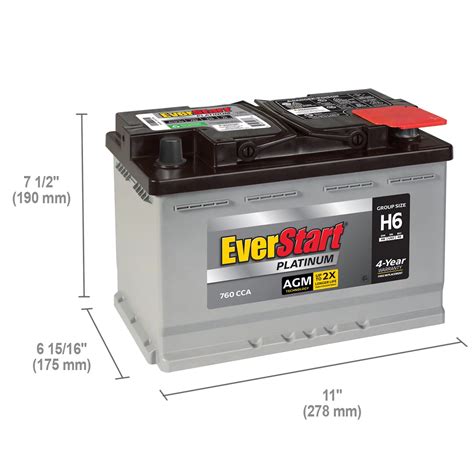 Everstart Platinum Agm Automotive Battery Group H6 Ln3 48 12 Volt