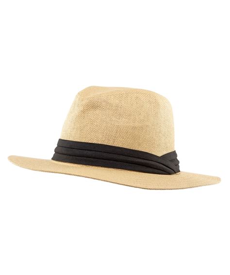 Denver Hayes Womens Straw Hat With Black Ribbon Band Marks