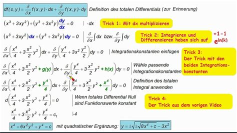 Exakte Differentialgleichungen Erkl Rung Am Beispiel Youtube