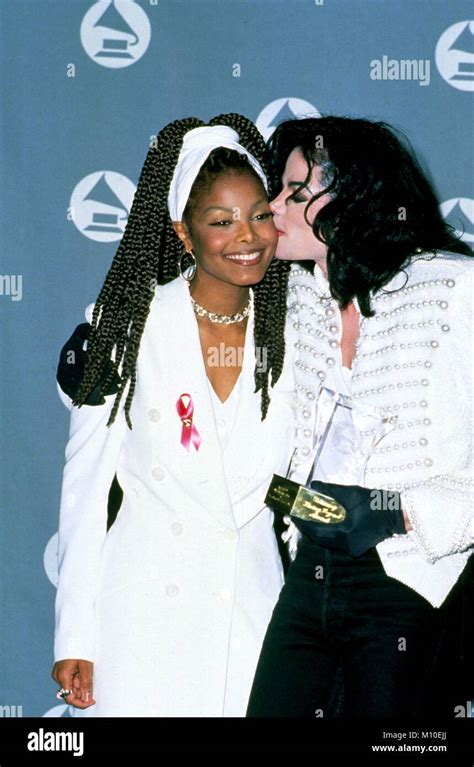 Michael Jackson and Janet Jackson at the Grammy Awards in the mid 1990s ...