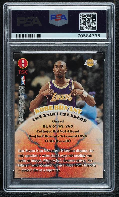 1996 97 Topps Stadium Club Rookies Serie 2 Kobe Bryant R9 PSA 7 Rookie