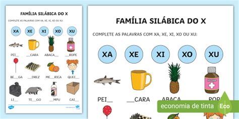 Atividade A Fam Lia Sil Bica Do X Teacher Made